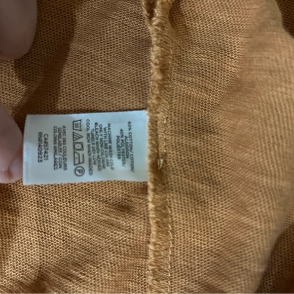 Loft lightweight v-neck sweater in burnt orange. - Picture 6 of 6